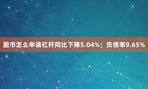股市怎么申请杠杆同比下降5.04%；负债率9.65%